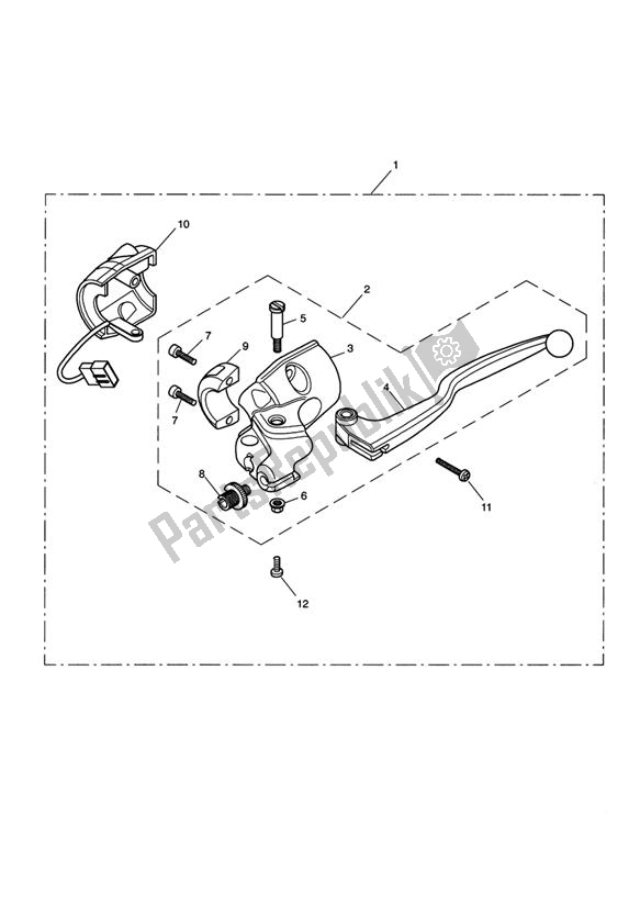 All parts for the Clutch Controls & Switches 281466-f2 / 279279-f4 > of the Triumph America Carburettor 790 2002 - 2007